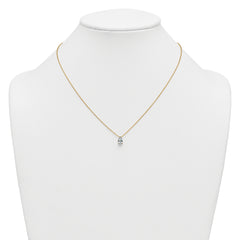 14k 3/4 carat Lab Grown Diamond VS+ F+ Pear Complete 18 inch Four Prong Pendant Necklace