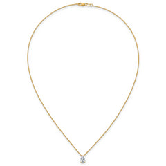 14k 3/4 carat Lab Grown Diamond VS+ F+ Pear Complete 18 inch Four Prong Pendant Necklace