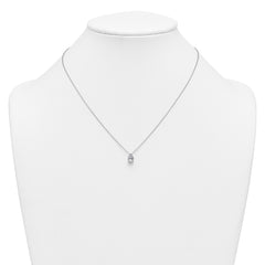 14k White Gold 1 carat Certified Lab Grown Diamond VS+ F+ Pear Complete 18 inch Four Prong Pendant Necklace