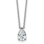 14kw 1ct Cert Lab Grown Dia VS+ F+ Pear Comp 18in Pendant Necklace