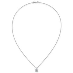 14k White Gold 1 1/2 carat Lab Grown Diamond VS+ F+ Pear Complete 18 inch Four Prong Pendant Necklace