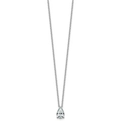 14k White Gold 2 1/2 carat Lab Grown Diamond VS+ F+ Pear Complete 18 inch Four Prong Pendant Necklace