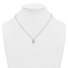 14k White Gold 3 carat Certified Lab Grown Diamond VS+ F+ Pear Complete 18 inch Four Prong Pendant Necklace