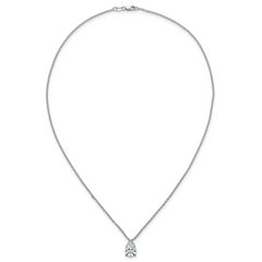 14k White Gold 3 carat Certified Lab Grown Diamond VS+ F+ Pear Complete 18 inch Four Prong Pendant Necklace