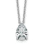 14kw 3ct Cert Lab Grown Dia VS+ F+ Pear Comp 18in Pendant Necklace