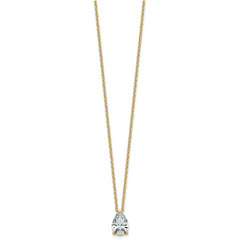 14k 3 carat Certified Lab Grown Diamond VS+ F+ Pear Complete 18 inch Four Prong Pendant Necklace