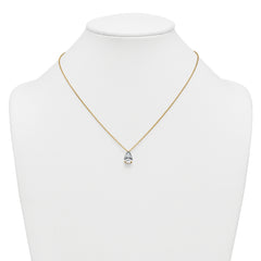 14k 3 carat Lab Grown Diamond VS+ F+ Pear Complete 18 inch Four Prong Pendant Necklace