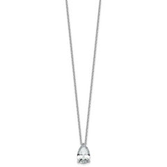 14k White Gold 4 carat Lab Grown Diamond VS+ F+ Pear Complete 18 inch Four Prong Pendant Necklace