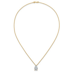 14k 4 carat Lab Grown Diamond VS+ F+ Pear Complete 18 inch Four Prong Pendant Necklace