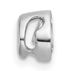 14k White Gold 1/4 carat Lab Grown Diamond VS+ F+ Pear Complete Bezel Set Solitaire Chain Slide Pendant