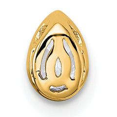 14k 1/4 carat Lab Grown Diamond VS+ F+ Pear Complete Bezel Set Solitaire Chain Slide Pendant