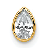 14k 1/4 carat Lab Grown Diamond VS+ F+ Pear Complete Bezel Set Solitaire Chain Slide Pendant
