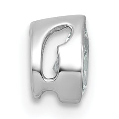 14k White Gold 1/3 carat Lab Grown Diamond VS+ F+ Pear Complete Bezel Set Solitaire Chain Slide Pendant