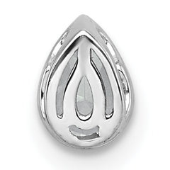 14k White Gold 1/3 carat Lab Grown Diamond VS+ F+ Pear Complete Bezel Set Solitaire Chain Slide Pendant