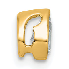 14k 1/3 carat Lab Grown Diamond VS+ F+ Pear Complete Bezel Set Solitaire Chain Slide Pendant