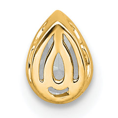 14k 1/3 carat Lab Grown Diamond VS+ F+ Pear Complete Bezel Set Solitaire Chain Slide Pendant