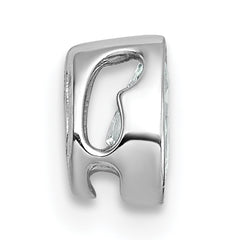 14k White Gold 3/8 carat Lab Grown Diamond VS+ F+ Pear Complete Bezel Set Solitaire Chain Slide Pendant