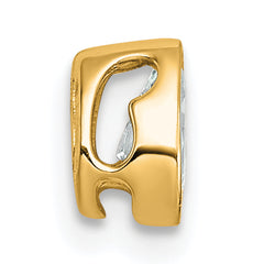 14k 3/8 carat Lab Grown Diamond VS+ F+ Pear Complete Bezel Set Solitaire Chain Slide Pendant