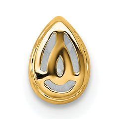 14k 3/8 carat Lab Grown Diamond VS+ F+ Pear Complete Bezel Set Solitaire Chain Slide Pendant