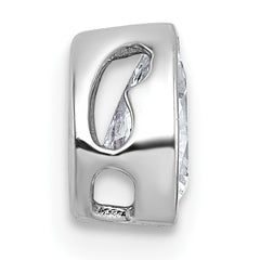 14k White Gold 1/2 carat Lab Grown Diamond VS+ F+ Pear Complete Bezel Set Solitaire Chain Slide Pendant