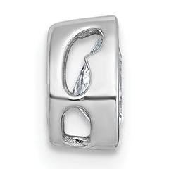 14k White Gold 5/8 carat Lab Grown Diamond VS+ F+ Pear Complete Bezel Set Solitaire Chain Slide Pendant