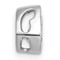 14k White Gold 3/4 carat Lab Grown Diamond VS+ F+ Pear Complete Bezel Set Solitaire Chain Slide Pendant