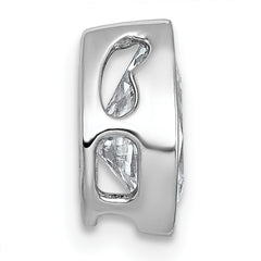 14k White Gold 1 1/2 carat Lab Grown Diamond VS+ F+ Pear Complete Bezel Set Solitaire Chain Slide Pendant