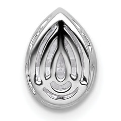 14k White Gold 1 1/2 carat Certified Lab Grown Diamond VS+ F+ Pear Complete Bezel Set Solitaire Chain Slide Pendant