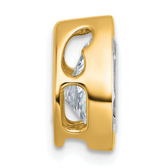 14k 2 1/2 carat Lab Grown Diamond VS+ F+ Pear Complete Bezel Set Solitaire Chain Slide Pendant