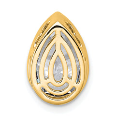 14k 3 carat Certified Lab Grown Diamond VS+ F+ Pear Complete Bezel Set Solitaire Chain Slide Pendant