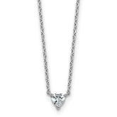 14k White Gold 1/4 carat Lab Grown Diamond VS+ F+ Heart Complete 18 inch Four Prong Pendant Necklace