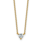 14k 1/4 carat Lab Grown Diamond VS+ F+ Heart Complete 18 inch Four Prong Pendant Necklace