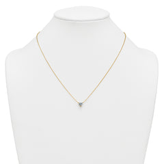 14k 1 carat Certified Lab Grown Diamond VS+ F+ Heart Complete 18 inch Four Prong Pendant Necklace