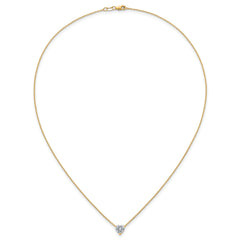 14k 1 carat Certified Lab Grown Diamond VS+ F+ Heart Complete 18 inch Four Prong Pendant Necklace