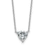 14k White Gold 1 1/2 carat Certified Lab Grown Diamond VS+ F+ Heart Complete 18 inch Four Prong Pendant Necklace