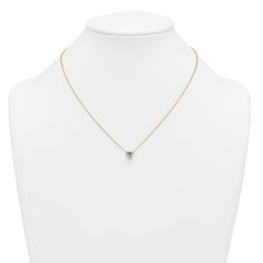 14k 1 1/2 carat Certified Lab Grown Diamond VS+ F+ Heart Complete 18 inch Four Prong Pendant Necklace