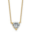 14k 1 1/2 carat Certified Lab Grown Diamond VS+ F+ Heart Complete 18 inch Four Prong Pendant Necklace