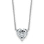 14k White Gold 2 carat Certified Lab Grown Diamond VS+ F+ Heart Complete 18 inch Four Prong Pendant Necklace