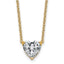 14k 2 1/2 carat Lab Grown Diamond VS+ F+ Heart Complete 18 inch Four Prong Pendant Necklace