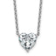 14k White Gold 3 carat Lab Grown Diamond VS+ F+ Heart Complete 18 inch Four Prong Pendant Necklace