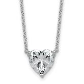 14k White Gold 3 1/2 carat Lab Grown Diamond VS+ F+ Heart Complete 18 inch Four Prong Pendant Necklace
