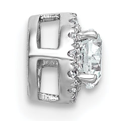 14k White Gold 1/3 carat Lab Grown Diamond VS+ F+ Round Complete Halo Chain Slide Pendant