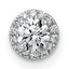 14k White Gold 1/3 carat Lab Grown Diamond VS+ F+ Round Complete Halo Chain Slide Pendant