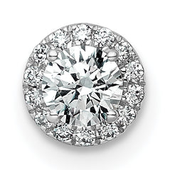14k White Gold 1/3 carat Lab Grown Diamond VS+ F+ Round Complete Halo Chain Slide Pendant
