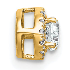 14k 1/3 carat Lab Grown Diamond VS+ F+ Round Complete Halo Chain Slide Pendant