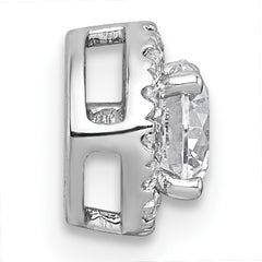 14k White Gold 5/8 carat Lab Grown Diamond VS+ F+ Round Complete Halo Chain Slide Pendant