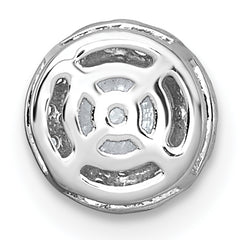 14k White Gold 5/8 carat Lab Grown Diamond VS+ F+ Round Complete Halo Chain Slide Pendant