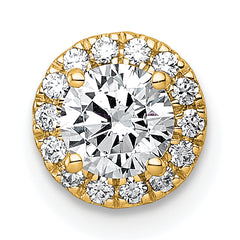 14k 5/8 carat Lab Grown Diamond VS+ F+ Round Complete Halo Chain Slide Pendant