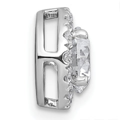 14k White Gold 1 1/4 carat Certified Lab Grown Diamond VS+ F+ Round Complete Halo Chain Slide Pendant