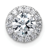 14k White Gold 1 1/4 carat Certified Lab Grown Diamond VS+ F+ Round Complete Halo Chain Slide Pendant